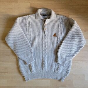 Swanndri Mens 3XL Pure Wool Cable Knit Fisherman Sweater Made in NZ